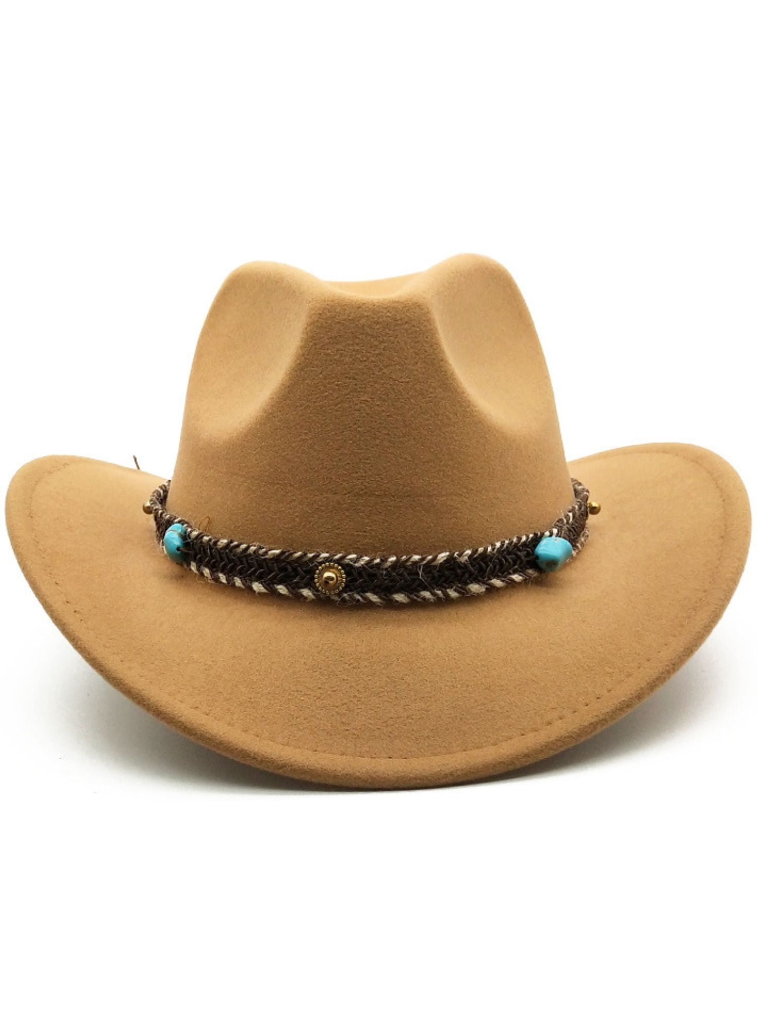 Wide Brim Felt Cowboy Hat for Women Men Western Suede Cowboy  display picture 1