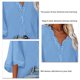 thumbnail image 4 of Blusa de manga acampanada para mujer, camisa con cuello en V profundo, Top de encaje de Color puro, camisa informal holgada, 4 of 5