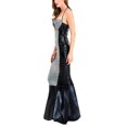 thumbnail image 4 of Sunloudy Vestido largo de Halloween para mujer, sin mangas, con cordones, cuello halter, espalda descubierta, patchwork, sirena, vestido de cosplay Sunloudy moda, 4 of 9