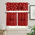 thumbnail image 2 of Valentines Kitchen Curtain Set Love White Heart Rod Pocket Kitchen Tier Curtains Valance Set 3 Piece Red Valentines Day Window Curtain Valance Tier Set 54 x 24 in, 2 of 6