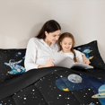 thumbnail image 5 of jejeloiu Boys Personalized Gifts Full Size Comforter Sets,Watercolor Letter J Bedding Comforter Set,Outer Space Theme Bedding Sets For Boy,Lightweight Room Decoration Reversible,3 Pieces, 5 of 8