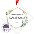 thumbnail image 7 of Soul Décor Our First Christmas As Mr & Mrs 2020, Christmas Decorations Gift Ornaments, Large 3.75" Diamond Metal Ornament, Velvet Pouch Included, 7 of 7