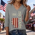 thumbnail image 2 of MEICHEN 250th Anniversary USA Shirt Crewneck Pullover Tops Women's Patriotic Shirts Short Sleeve T Shirt, 2 of 4