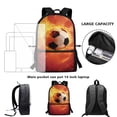 thumbnail image 5 of Uorisanigo Flaming Football Kids Backpack School for Girls Boys 6-12 Year Casual Sport Daypack Bag Elementary Kindergarten for School, Camps and Travel with Adjustable Padded Straps, 5 of 6