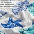 thumbnail image 4 of Kebury Ocean Beach Quilts Bedding Set Queen Size Lightweight Patchwork Coastal Quilted Bedding Blue Ocean Printed Coverlets Conch Seashell Starfish Seaweed Bedspreads (1 Quilt, 2 Pillow Shams), 4 of 7