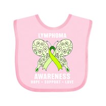 Inktastic Lymphoma Awareness Hope Support and Love Boys or Girls Baby Bib