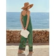 thumbnail image 3 of Ekouaer Wide Leg Jumpsuits for Women Casual Overalls Sleeveless Vacation Outfits One Piece Boho Printed Romper with Pocket, 3 of 6