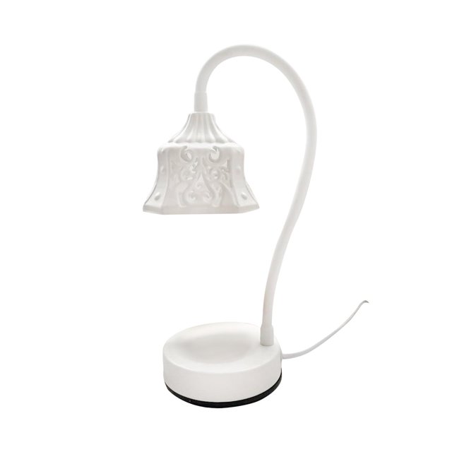 Calentador de velas eléctrico, adornos de lámpara, decoración para el hogar, luz nocturna, de velas para mesa, de noche, , cuadrado blanco Soledad Lámpara calentadora de velas