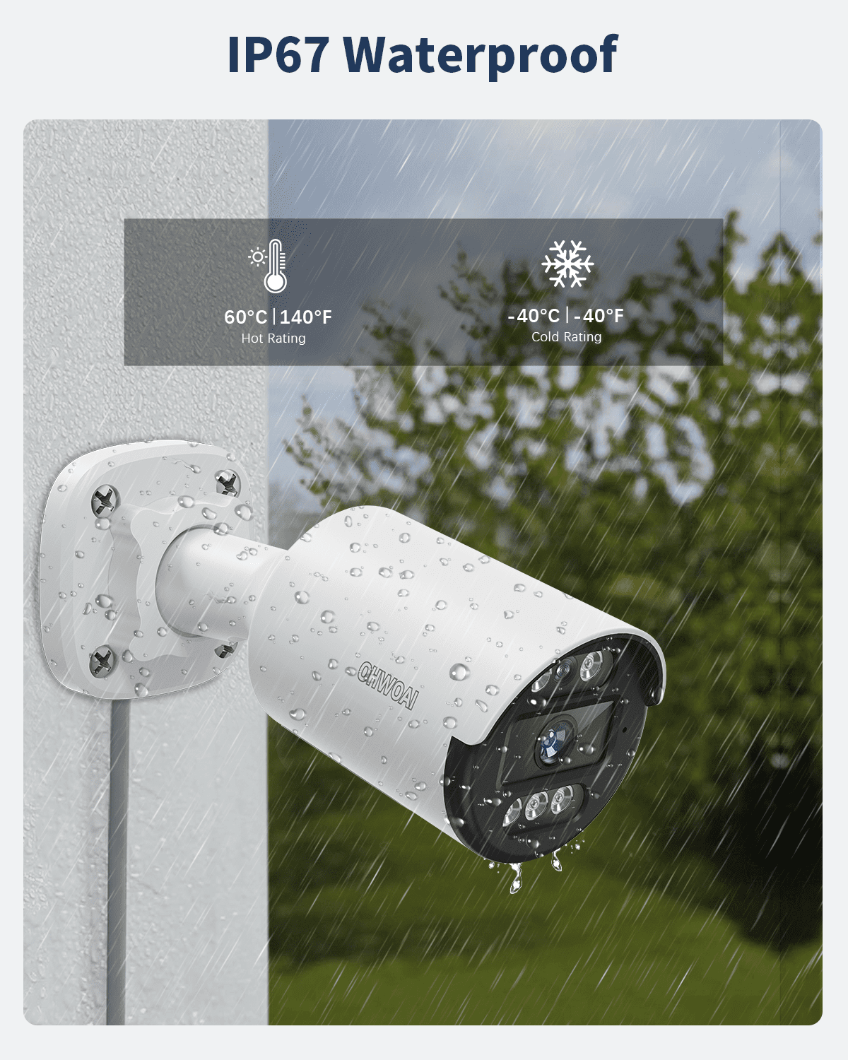 OHWOAI 5MP Wired Security Camera System, 4 Cams with 8CH DVR, 122° Wide View, 500GB HDD