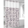 thumbnail image 4 of Purple Floral Leaf No Hook Shower Curtain Waterproof, Bathroom Curtains with Snap in Liners and See Through Top Window, Retro Farmhouse Plant Tree Branch Hotel Style Bathtub Curtains Shower 54"Wx78"L, 4 of 8