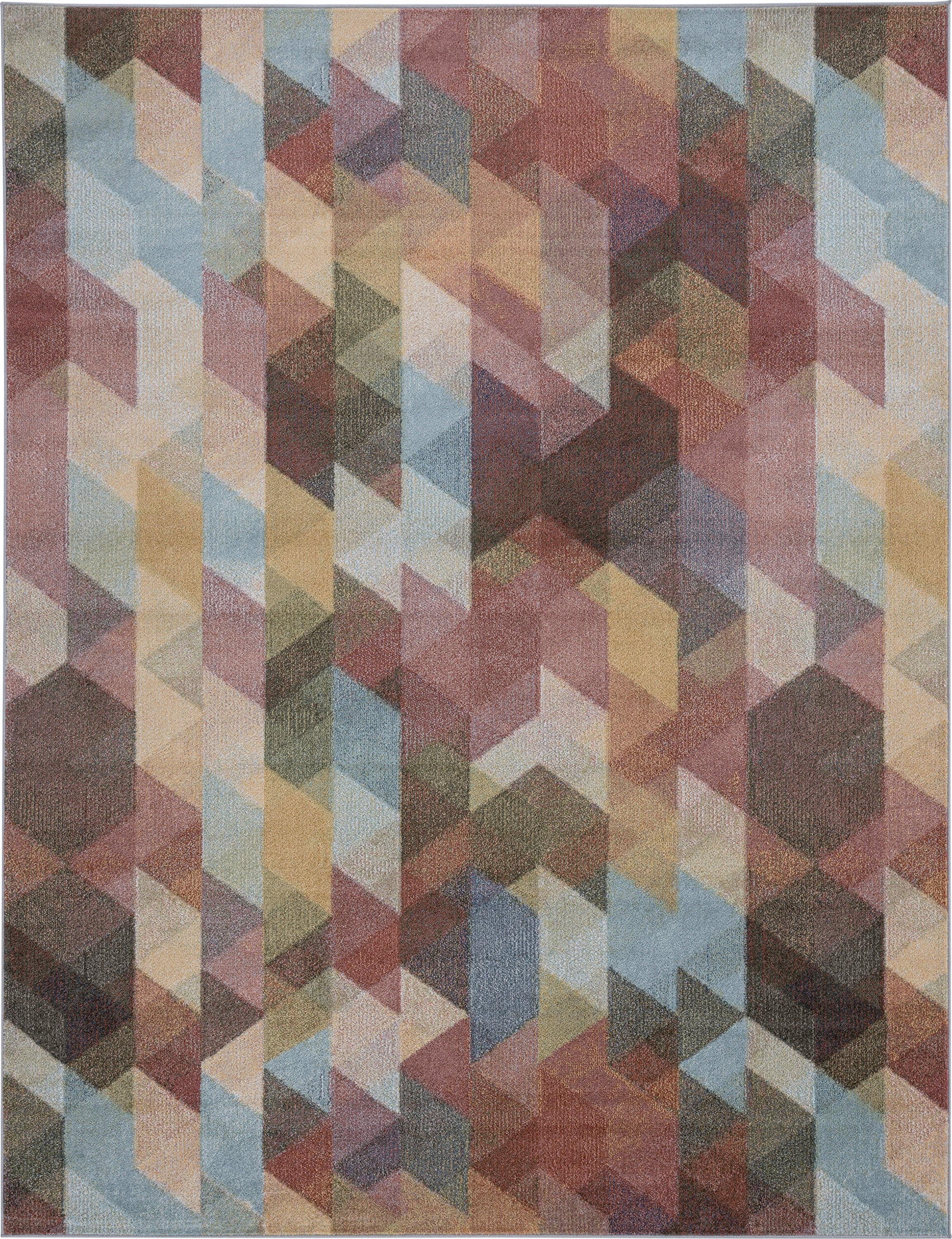 Bliss Rugs Modern Geometric Color Blocks Area Rug, Indoor Rugs for Living Room, Dining Room, Bedroom | Multicolor/Pastel, 9' x 12' (8'9''x12'2'')