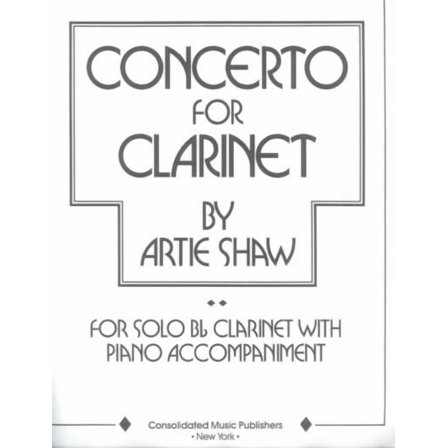 Clarinet: Artie Shaw - Concerto for Clarinet (Paperback)
