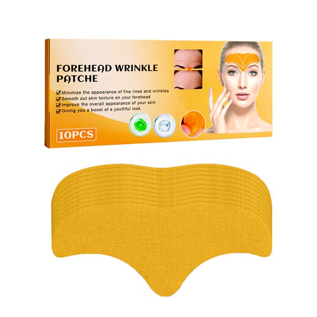 Vogacara 10 piezas de adhesivo hidratante para la frente para mujer, ingrediente vegetal, antiarrugas, eliminador de líneas finas, parches, Tratamientos faciales