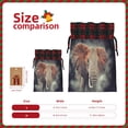 thumbnail image 3 of Rocae Elephant in Smoke Print Christmas Drawstring Linen Gift Bag with Drawstrings Treat Bag Goody Present Bags for Christmas Party Favor, 3 of 8