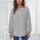 thumbnail image 2 of Top Femenino, Cuello Redondo, Amigable Con La Piel, Dobladillo Suelto, Camiseta Larga Para Mujer, Cómoda Para La Oficina Para Acampar ANGGREK  Otros, 2 of 5