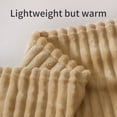 thumbnail image 4 of Fluffy Flannel Bed Blanket, Warm and Fuzzy Plush Stripes Throw Blanket, 60 x 80 inches, Camel, 4 of 7