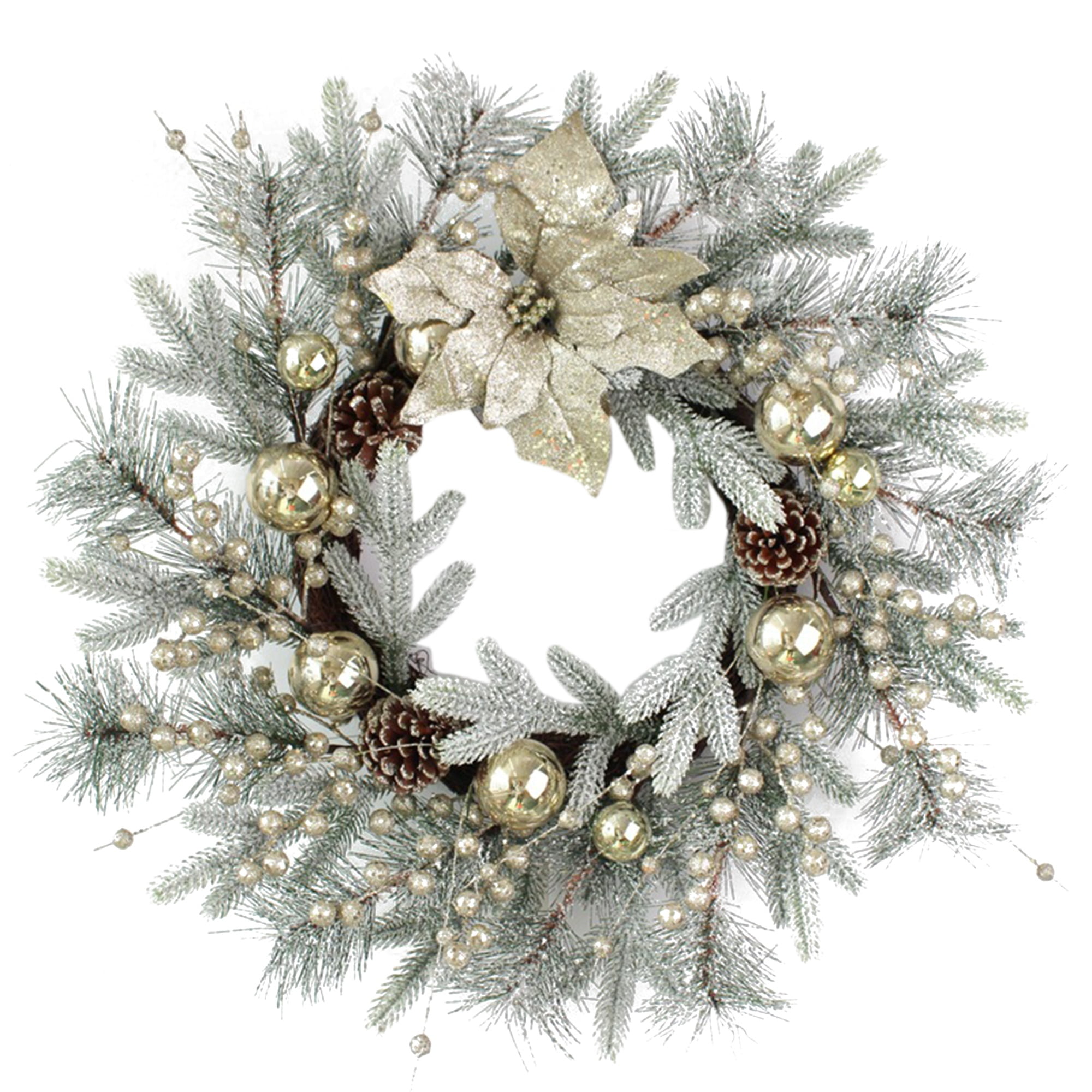 Couronne De Noël Artificielle Pour Porte D'entrée Avec Baies