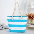 thumbnail image 2 of Xfvqtps Beach Bags for Women Hemp Rope Color Blocking Stripes Large Capacity Waterproof Sandproof Beach Tote Bag for Women Swim Pool Bag for Travel Vacation Nylon Tote Bag Blue, 2 of 6