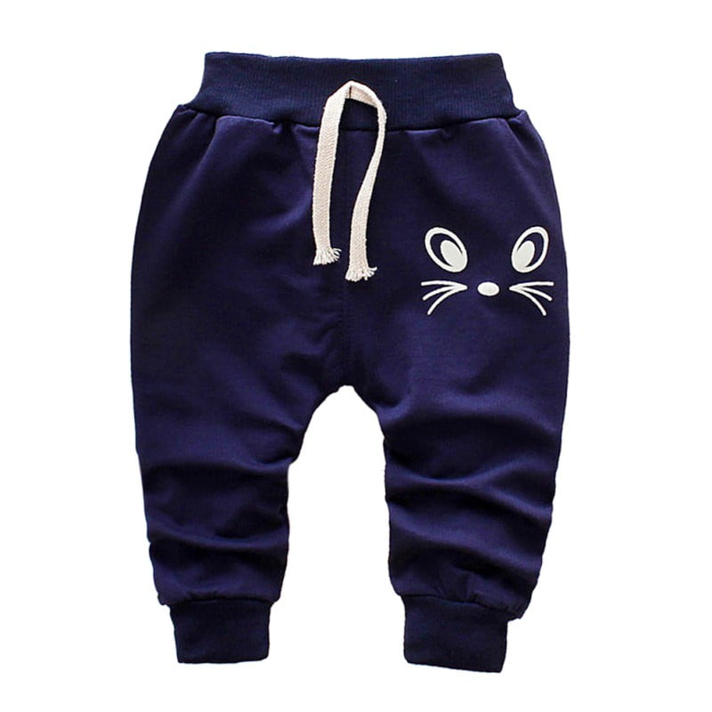 Toddler Baby Boys Girls Sweeatpants Cotton Pure Color Bear Active Jogger Pants with Drawstring 1-6T