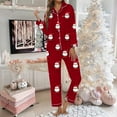thumbnail image 2 of Winter Thermal Pajama Sets – Cozy Sleepwear, Comfortable Lounge Sets for Cold Nights Women's Christmas Printed Button Pocket Long Sleeved Pants Home Sleepwear Set, 2 of 5