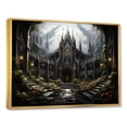 thumbnail image 2 of Designart "Vision of Neo Ecclesiastic Church in Black III" Spiritual Framed Wall Art - Cabin Black Church Entryway Framed Wall Art Print, 2 of 6