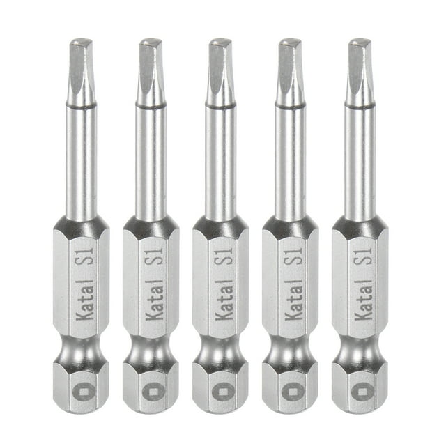 Unique Bargains S1 Magnetic Square Screwdriver Bit 1/4' Hex Shank 2' Length Screw Driver, 5 Pack