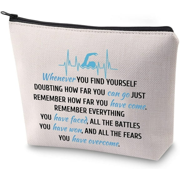 Swimmer Gift Inspirational Gift for Swimming Lover Swim Coach Zipper Pouch Makeup Bag