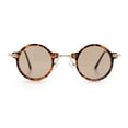 thumbnail image 3 of Vintage Retro Style Small Circle Lens Urban Normcore Luxe Hipster Sunglasses Gold Tortoise - Brown, 3 of 8
