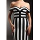 thumbnail image 5 of Vestido largo Bellabarnetten Perly con hombros descubiertos y rayas, 5 of 6
