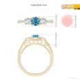 thumbnail image 4 of ANGARA Lab Grown Blue Diamond Cathedral Engagement Ring for Women in 14K Yellow Gold (Size-5mm| Color-Fancy Intense| Clarity-VS) | Anniversary, Jewelry Gift for Women | Lab-Grown Blue Diamond Ring, 4 of 6