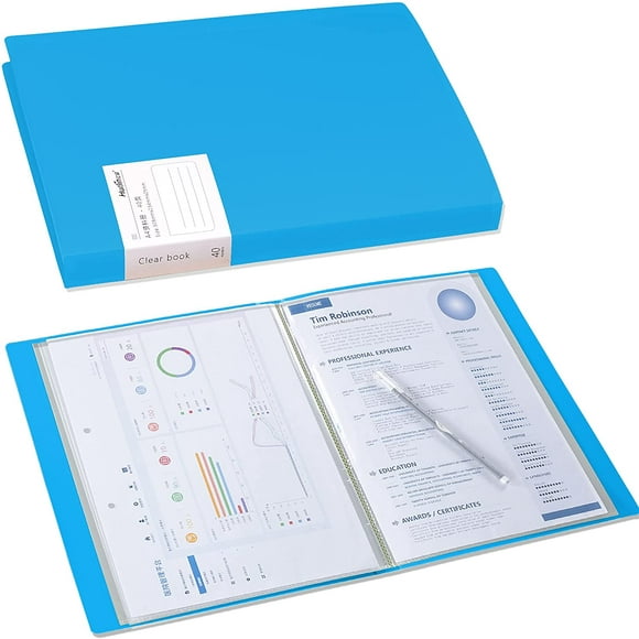 File Folders with 60-Pocket Business A4 Sheet Presentation Interstitial Filing Folders Organizer, Multiple Pages File