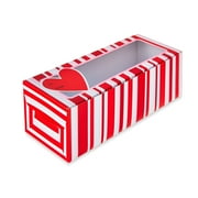 Valentine’s Day Red and White Stripe Window Treat Boxes, 8" x 3.25" x 2.5", 3 Count, by Way to Celebrate
