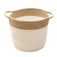 thumbnail image 1 of 1Pc Spliced Cotton Rope Storage Bucket Desktop Sundries Storage Basket Organizer Toy Basket (Khaki), 1 of 9
