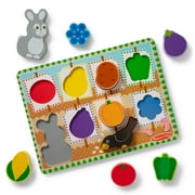 Melissa & Doug Colorful Garden Wooden Chunky Learning Puzzle - 9 Pieces - FSC Certified
