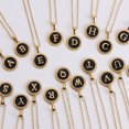 thumbnail image 2 of 26 English Letters (A-Z) Necklace For Women Titanium Steel Stainless Steel Pendant Necklace Pearl Shell Oil Drop Necklace As Gift For Wife , Daughter, Friend, 2 of 9