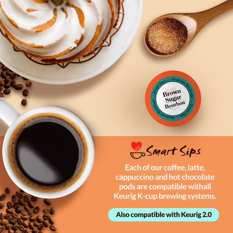 Brown Sugar Bourbon Coffee, Medium Roast, Gourmet Flavored Coffee for All  Keurig K-cup Machines, 24 Count