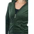 thumbnail image 5 of ToBeInStyle Women's Velour Tracksuit Zip-Up Hooded Jacket and Matching Pants, 5 of 9