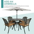 thumbnail image 3 of MEETWARM 5 Piece Patio Dining Set, Outdoor All-Weather Cast Aluminum Dining Table Set, Patio Furniture Set for Backyard Garden Deck, Include 4 Chairs, 4 Cushions and 1 Round Table with Umbrella Hole, 3 of 7