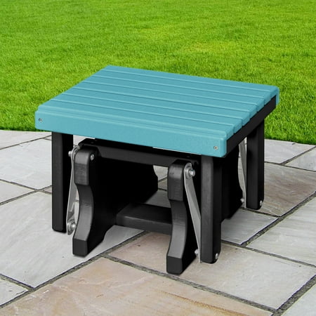 Furniture Classics Model 601 Gliding Ottoman, A Aruba Blue on Black