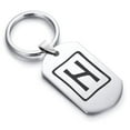 thumbnail image 1 of Stainless Steel Elder Futhark Hagalaz Rune Dog Tag Keychain Circle Ring, 1 of 2