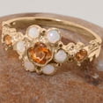 thumbnail image 5 of LBG British Made 9k Rose Gold Real Genuine Citrine & Opal Womens Promise Ring - 33 size options - Size 5.75, 5 of 7