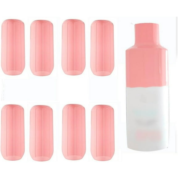 8 Pack Silicone Travel Bottle Covers,Pink Elastic Sleeves for Leak Proofing,3.15x1.4In Reusable Safety Clip Locks for Lotion,Shampoo,Shower Gel