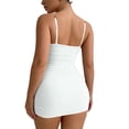 thumbnail image 5 of JSGEK Women Thin Strap Ruched Bodycon Mini Dress Sweetheart Neckline Lingerie for Special Occasions White XL, 5 of 6