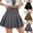 Black, variant on YUANxueke Girls Pleated Skirts, Elastic High Waist Tennis Skirts, Casual School Uniform Skirts