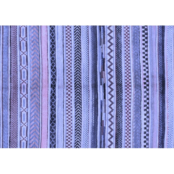 Ahgly Company Indoor Rectangle Oriental Blue Modern Area Rugs, 8' x 12'