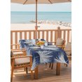 thumbnail image 2 of Outdoor Tablecloth with Umbrella Hole for Patio/Picnic/Party/Camping, Navy Blue Palm Leaves Coastal Waterproof Table Cloth Rectangle Table Cover Washable, Summer Tropical Botanical (52"x 70"), 2 of 9