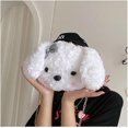 thumbnail image 5 of Monedero Kawaii para mujer, lindo bolso de animales para niñas, bolso de felpa esponjoso, bolso de hombro tipo bandolera con correa de cadena, 5 of 5