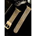 thumbnail image 6 of Luxtrada compatible for Apple Watch 42mm 44mm replacement bands Women Glitter Iwatch Series8/7/6/5/4/3/2/1 Apple Watch SE Silicone Strap "Gold", 6 of 11