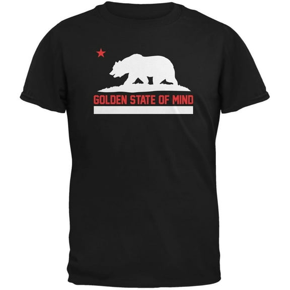 California Republic Golden State Of Mind Black Adult T-Shirt - Large