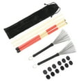 thumbnail image 3 of Drum Brush, Improves Durability Convenient Drumstick Kit With Velvet Bag For Home For Beginners Practice M02763 Black, 3 of 8
